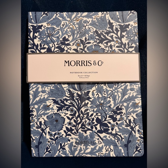 Set of 3 Morris & Co. Notebook / Journals large 9.75” x 7.5” Lined Gold Foil NWT - Picture 2 of 9